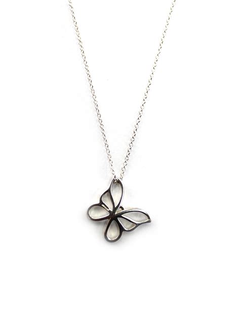 tiffany sterling silver butterfly necklace